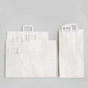 Bolsa Papel 14X20 Blanca Con Manija