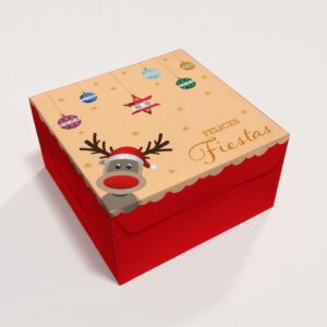 Caja cartulina 17x17x10 Navideña