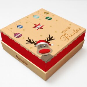 Caja cartulina 25x25x12 Navideña