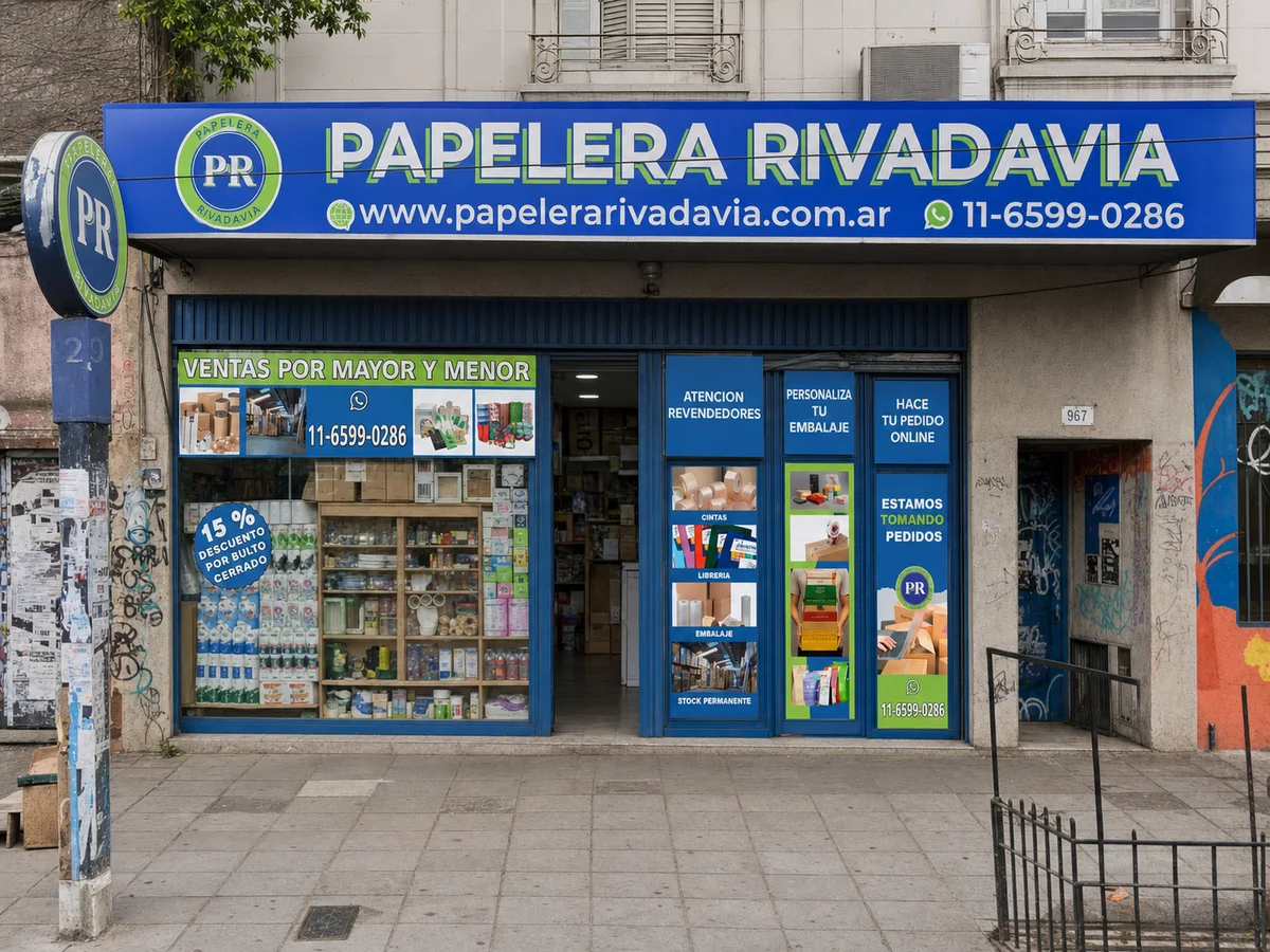 Fachada de Papelera Rivadavia en Casa Central Morón